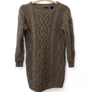 Moda‎ International Taupe cable knit wool blend sweater dress Size m